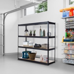 Estantería negra resistente de 160 x 60 x 180 cm
