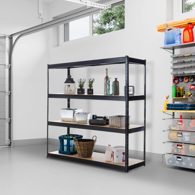 Estantería negra resistente de 160 x 60 x 180 cm