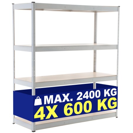 Estantería blanca resistente de 160 x 60 x 180 cm