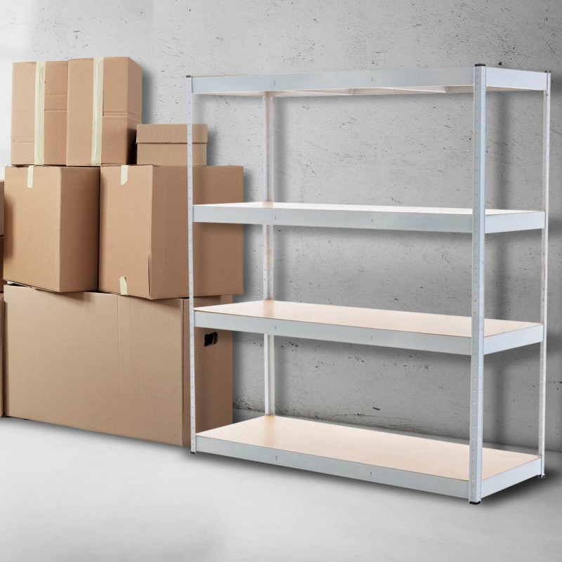 Estantería blanca resistente de 160 x 60 x 180 cm