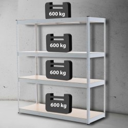 Estantería blanca resistente de 160 x 60 x 180 cm