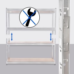 Estantería blanca resistente de 160 x 60 x 180 cm