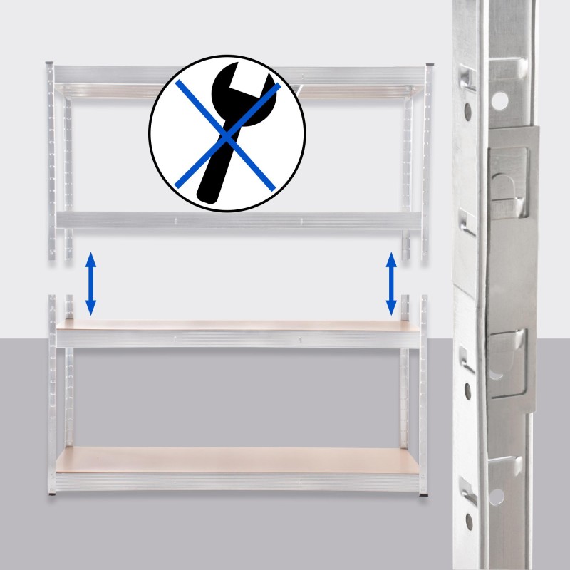 Estantería blanca resistente de 160 x 60 x 180 cm
