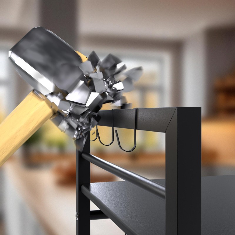 Estante para microondas Marana de 2 niveles, negro