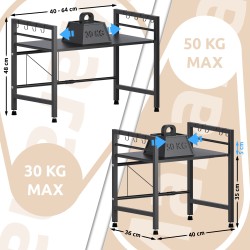 Estante para microondas Marana de 2 niveles, negro