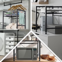 Estante para microondas Marana de 2 niveles, negro