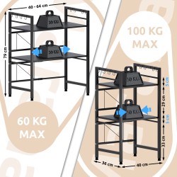 Estante para microondas Marana de 3 niveles, negro