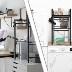 Estante para microondas Marana de 3 niveles, negro