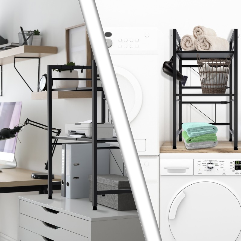 Estante para microondas Marana de 3 niveles, negro