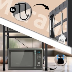 Estante para microondas Marana de 3 niveles, negro