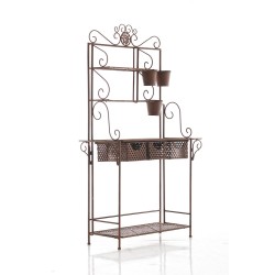 Estantería XL para plantas, acabado marrón antiguo brillante