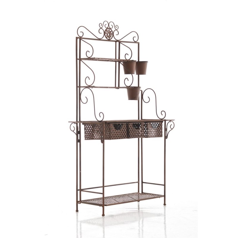 Estantería XL para plantas, acabado marrón antiguo brillante