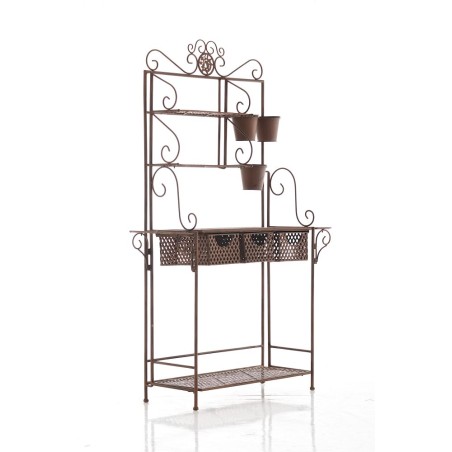 Estantería XL para plantas, acabado marrón antiguo brillante