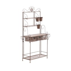 Estantería XL para plantas, acabado marrón antiguo brillante