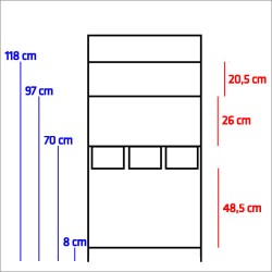 Estantería XL para plantas, acabado marrón antiguo brillante