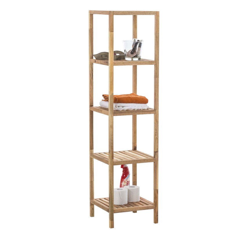 Estante de baño de nogal de 5 piezas Wiki