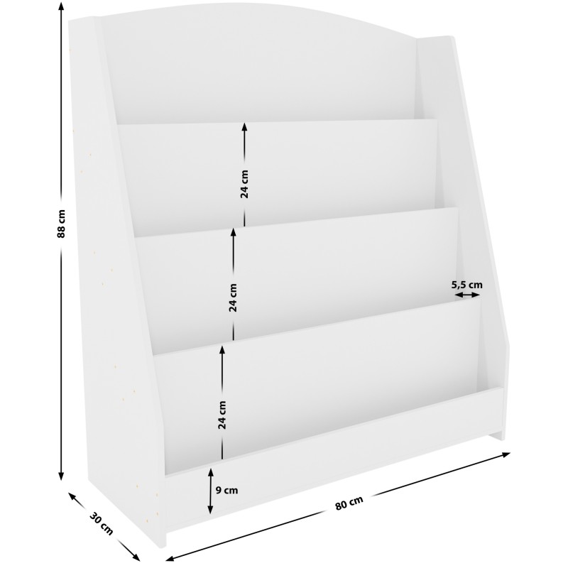 Librería blanca Melfa de 80 cm