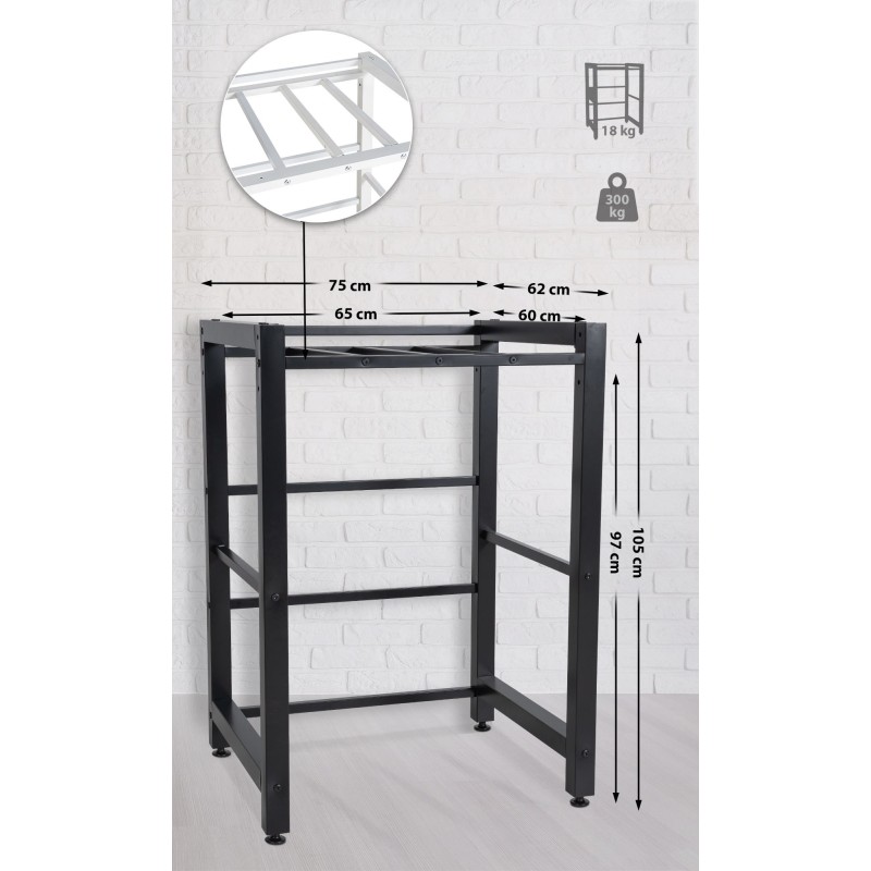 Estante para lavadora Medina negro