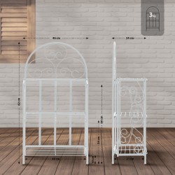 Estantería independiente rosa y blanca