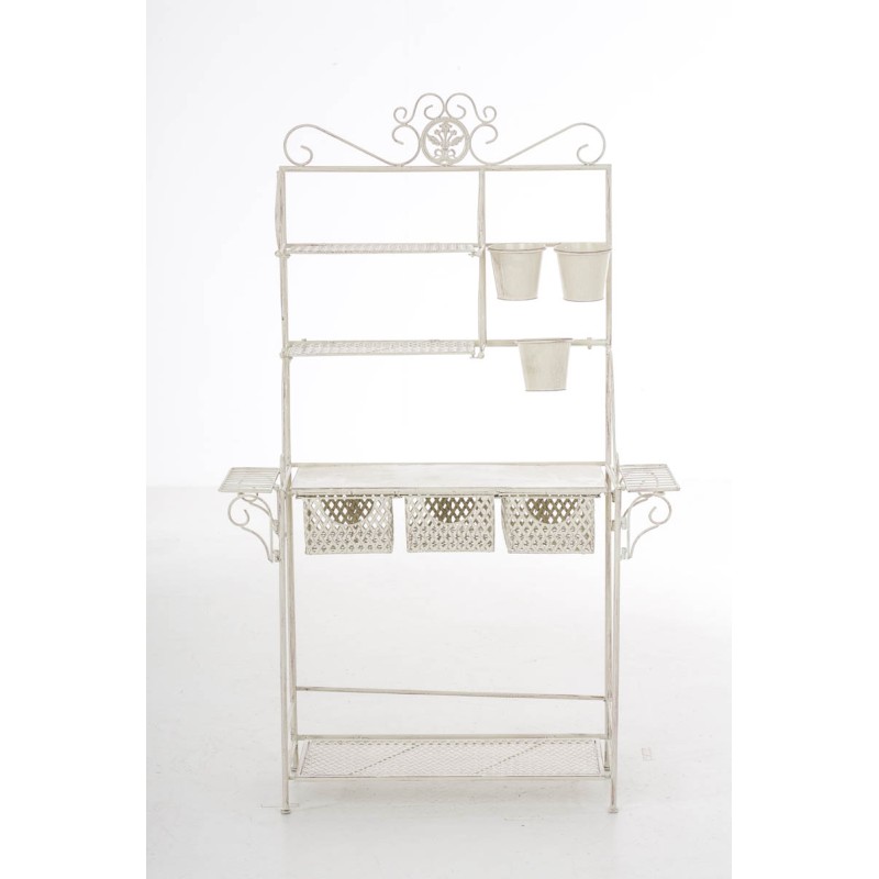 Estantería XL para plantas, acabado crema antiguo brillante