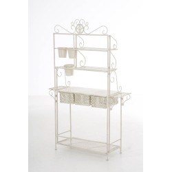 Estantería XL para plantas, acabado crema antiguo brillante