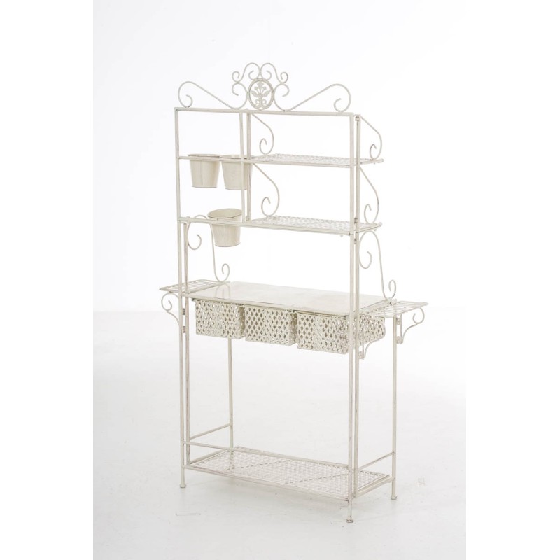 Estantería XL para plantas, acabado crema antiguo brillante