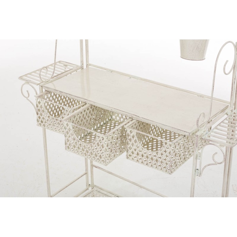 Estantería XL para plantas, acabado crema antiguo brillante