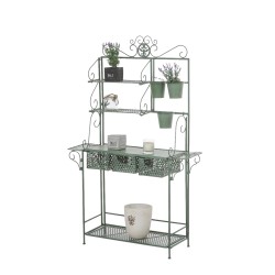 Estantería XL para plantas, verde antiguo brillante