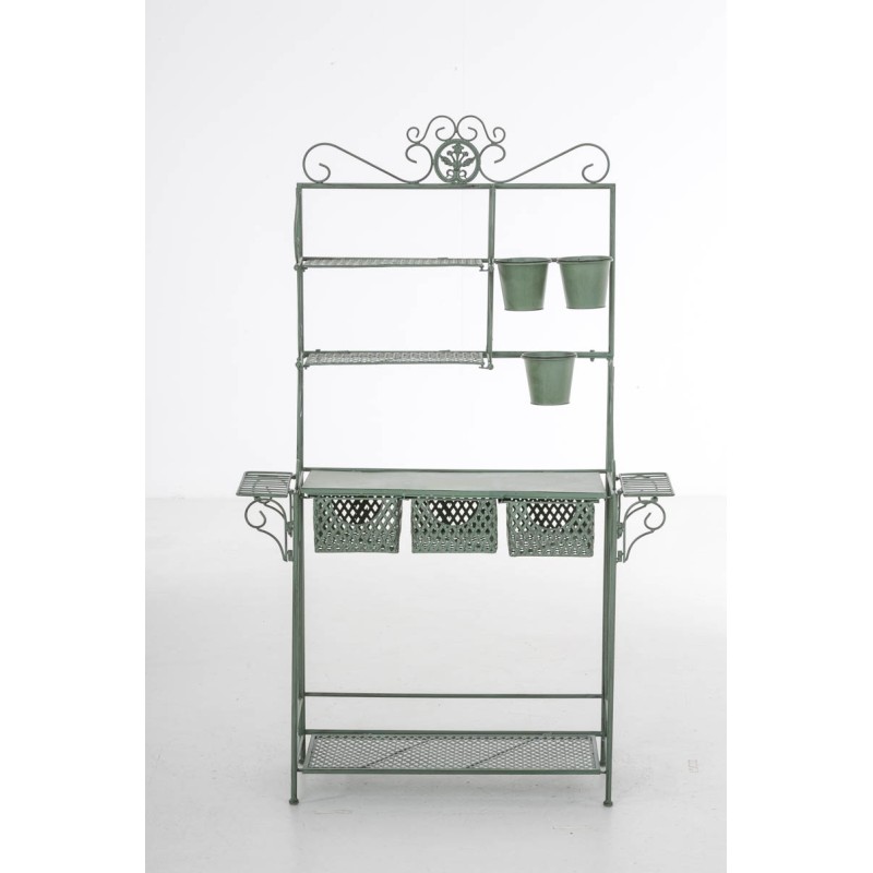 Estantería XL para plantas, verde antiguo brillante