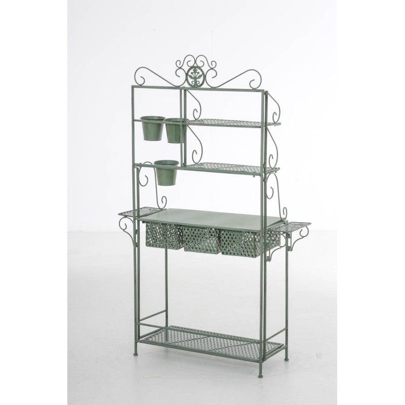 Estantería XL para plantas, verde antiguo brillante