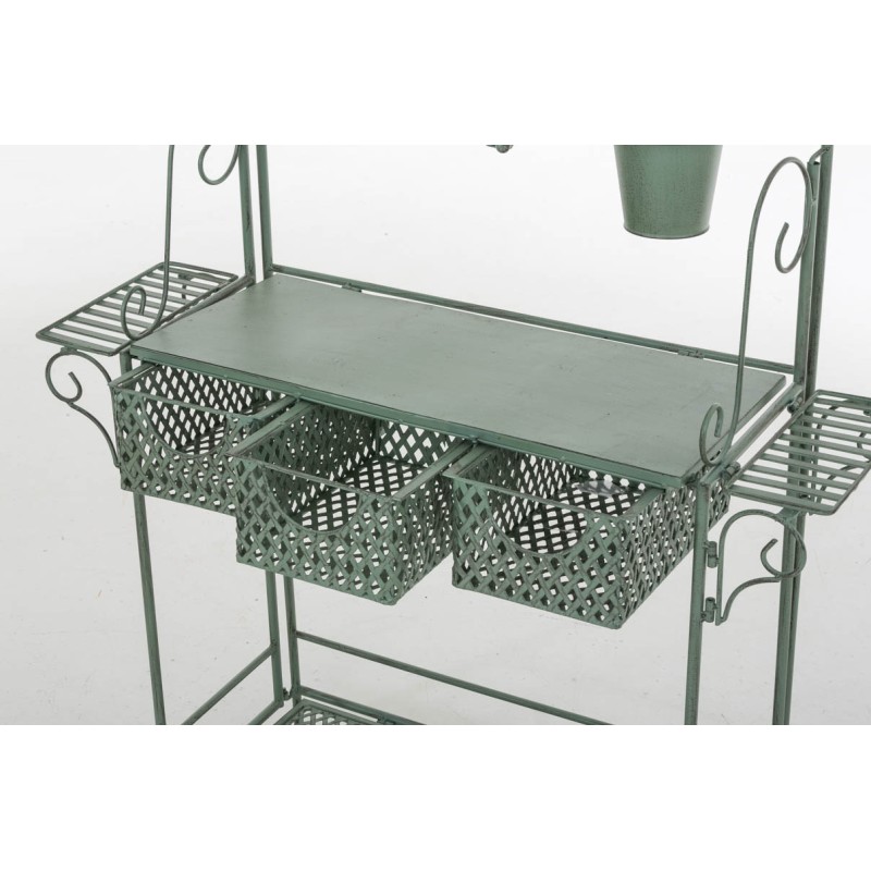 Estantería XL para plantas, verde antiguo brillante