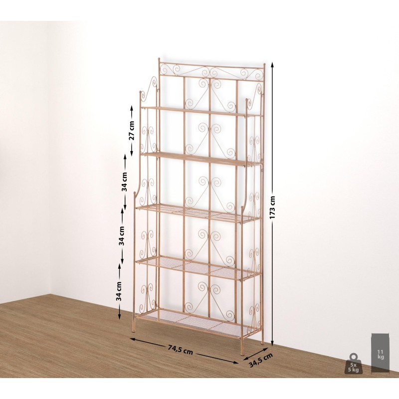 Estantería Ciara, marrón antiguo