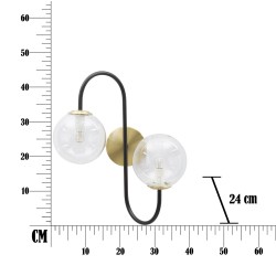 Aplique de pared GLAM Iron Black – Estilo industrial glamuroso y elegancia oscura 36x24x45 cm