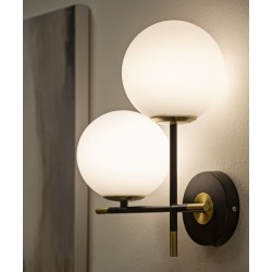 Aplique de pared doble GLAM Darky – Diseño glamuroso y estilo contemporáneo 30x17x35 cm