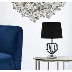 Lámpara de mesa GLAM Darky Silver – Elegancia contemporánea Ø28x44,5 cm