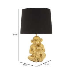Lámpara de mesa GLAM Monkey Mum – Diseño animal chic y elegante Ø30x49 cm