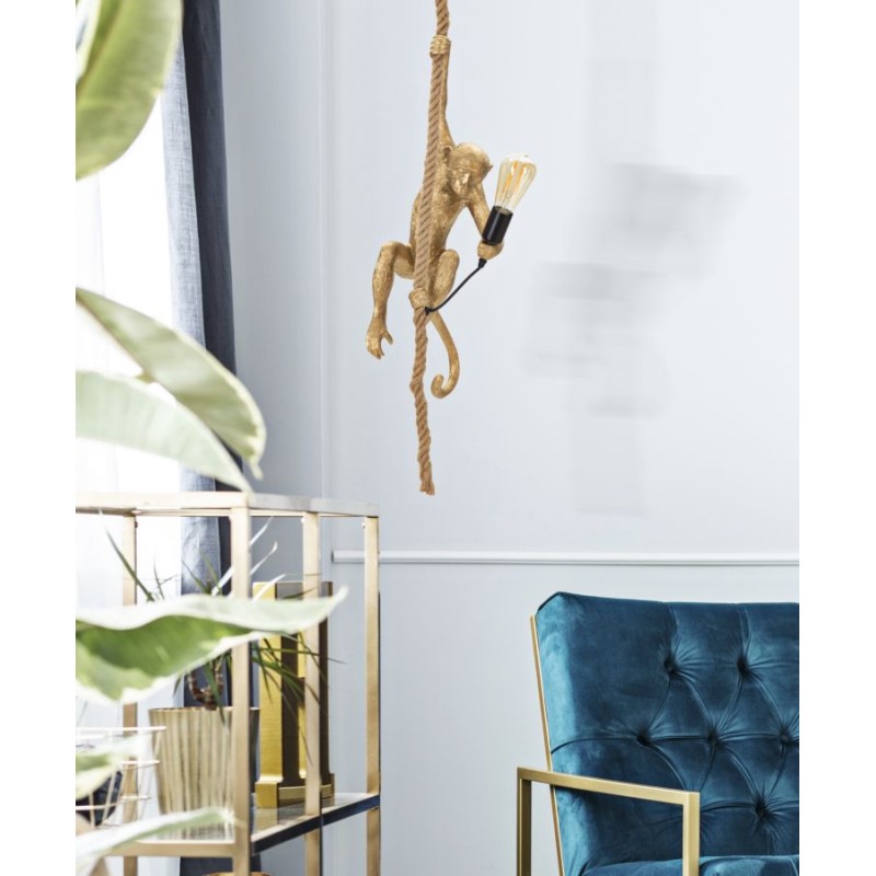 Lámpara de techo GLAM Gold Monkey – Diseño animal glamuroso y lujoso Ø27x32x60 cm