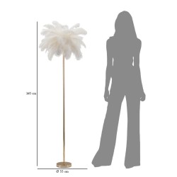 Lámpara de pie con forma de palmera blanca – Estilo glamuroso y natural Ø 55x160 cm