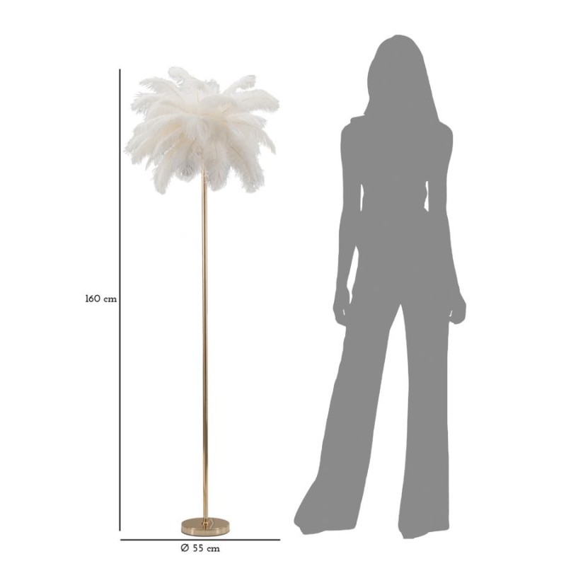 Lámpara de pie con forma de palmera blanca – Estilo glamuroso y natural Ø 55x160 cm