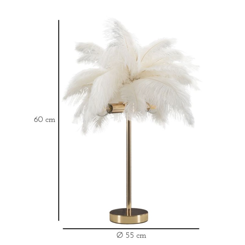 Lámpara de mesa Palm White – Elegancia Ø 40x55 cm