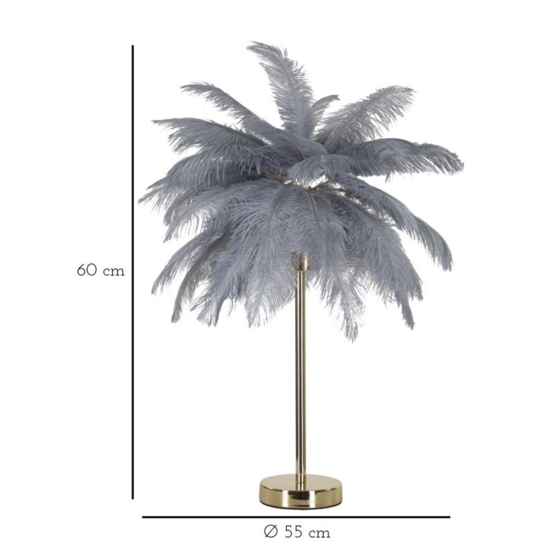 Lámpara de mesa Palm Grey – Glamurosa y natural Ø 55x60 cm