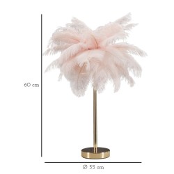 Lámpara de mesa Palm Pink – Estilo glamuroso Ø 40x55 cm