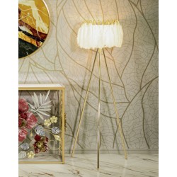 Lámpara de pie con base de pluma – Diseño elegante Ø 46x147 cm