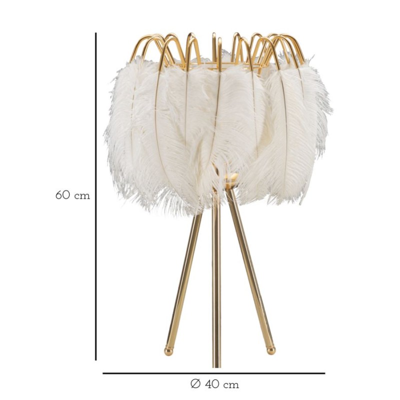 Lámpara de mesa Feather Stand – Glamurosa y elegante Ø 40x60 cm