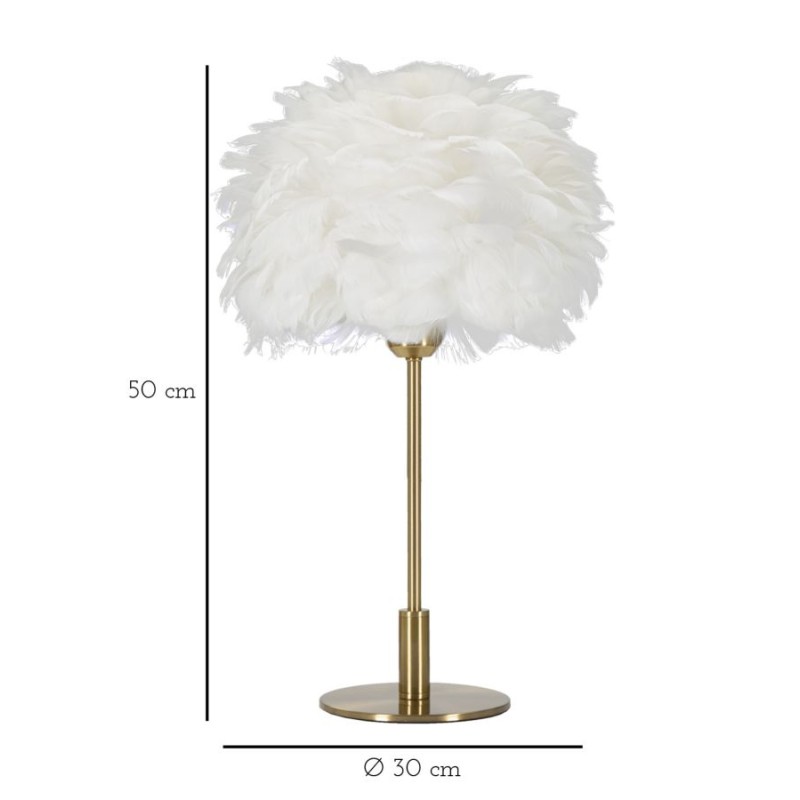 Lámpara de mesa Feather Ball – Elegancia y originalidad Ø 30x50 cm