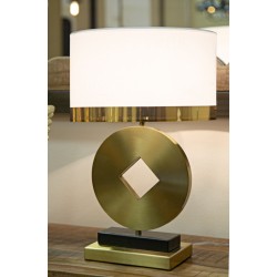 Lámpara de mesa esquinera – Estilo Glam Ø 30x53 cm