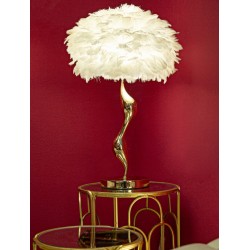 Lámpara de mesa blanca delgada – Elegancia contemporánea Ø 40x63 cm