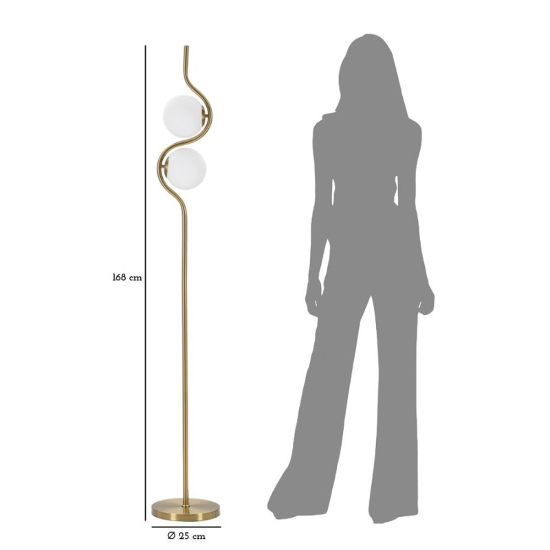 Lámpara de pie Glamy S 2 Luci – Estilo Glam Ø 25x168 cm