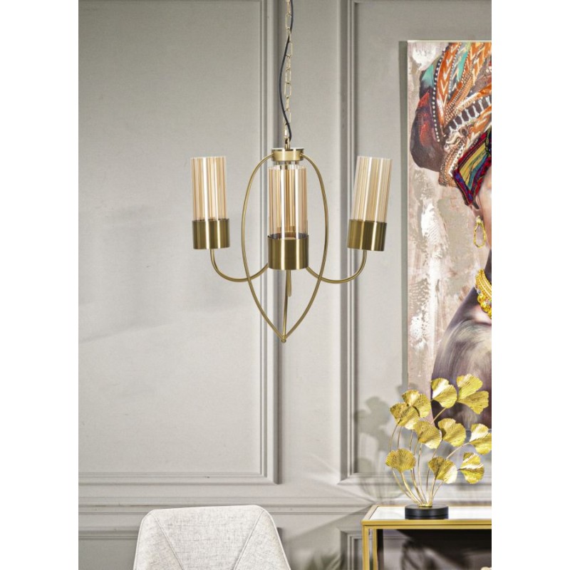 Lámpara de techo Versailles de 3 luces – Estilo glamuroso y clásico Ø 60 x 103 cm