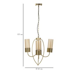 Lámpara de techo Versailles de 3 luces – Estilo glamuroso y clásico Ø 60 x 103 cm